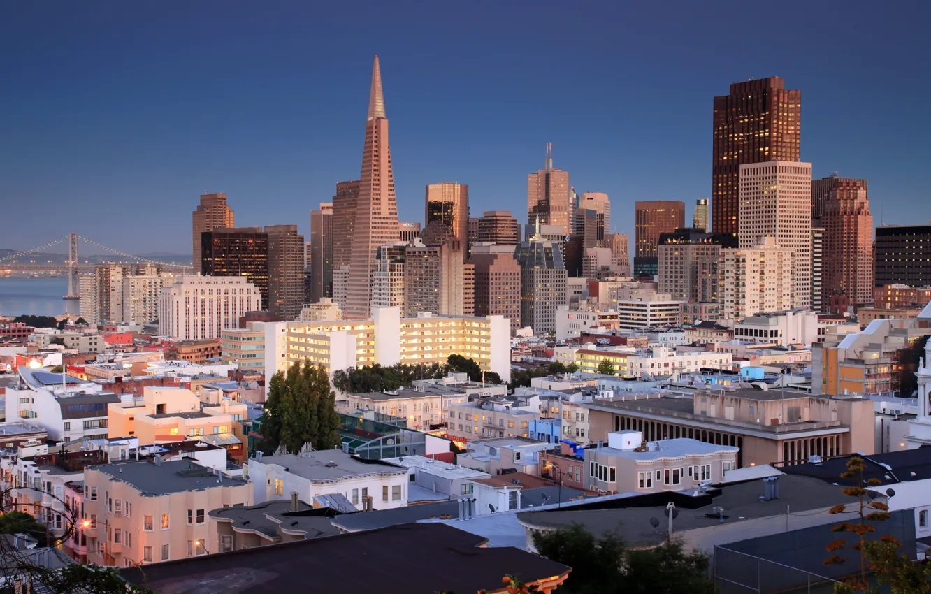 Фото обои город, дома, небоскребы, Сан-Франциско, США