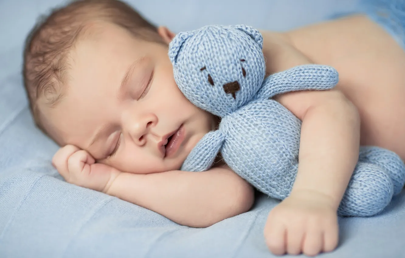 Фото обои игрушка, ребенок, спит, младенец, toys, sleep, hands, infants