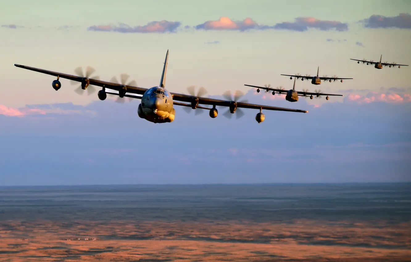 Фото обои New Mexico, formation, MC-130J