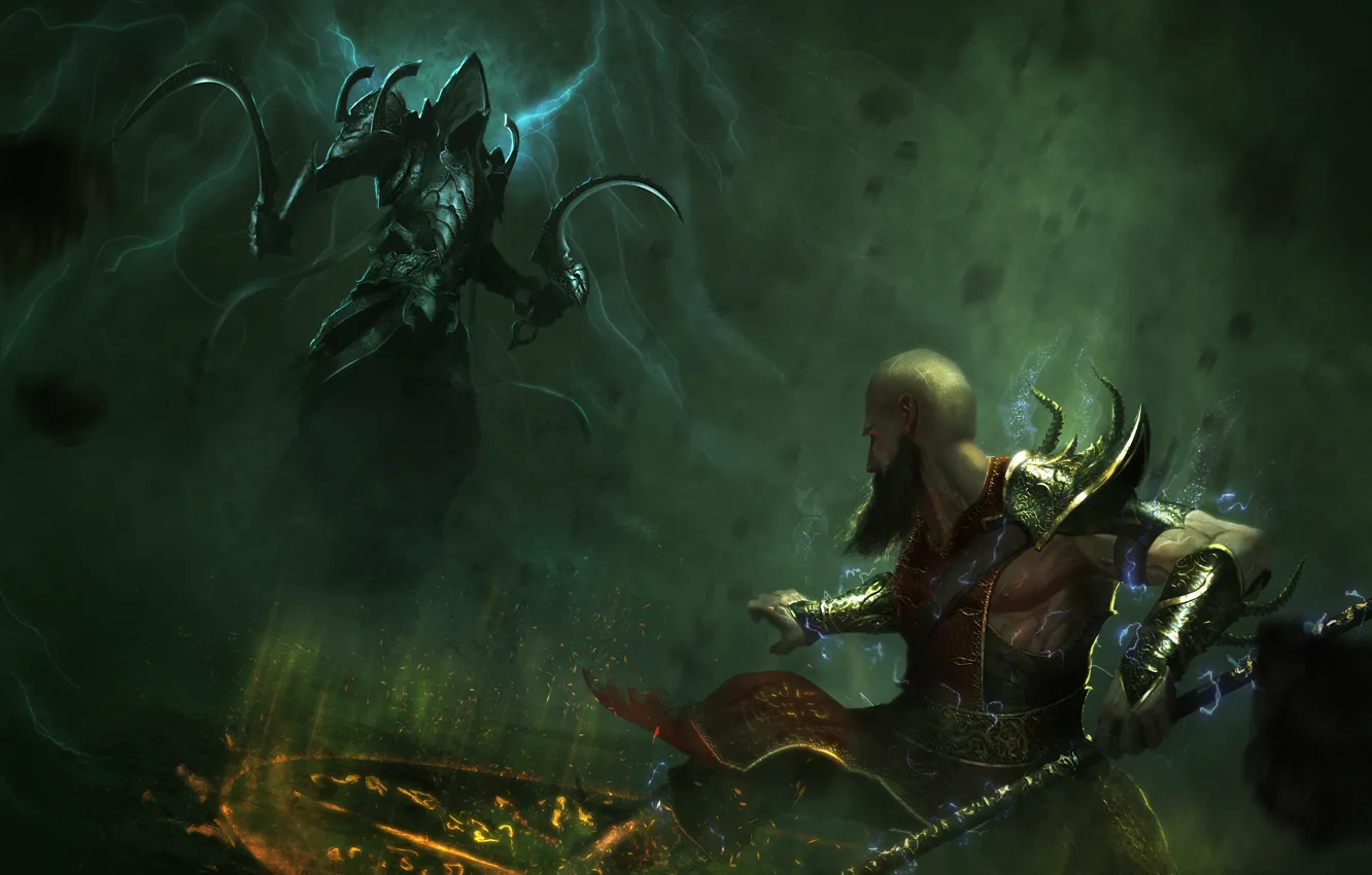 Фото обои art, diablo 3, monk, Malthael