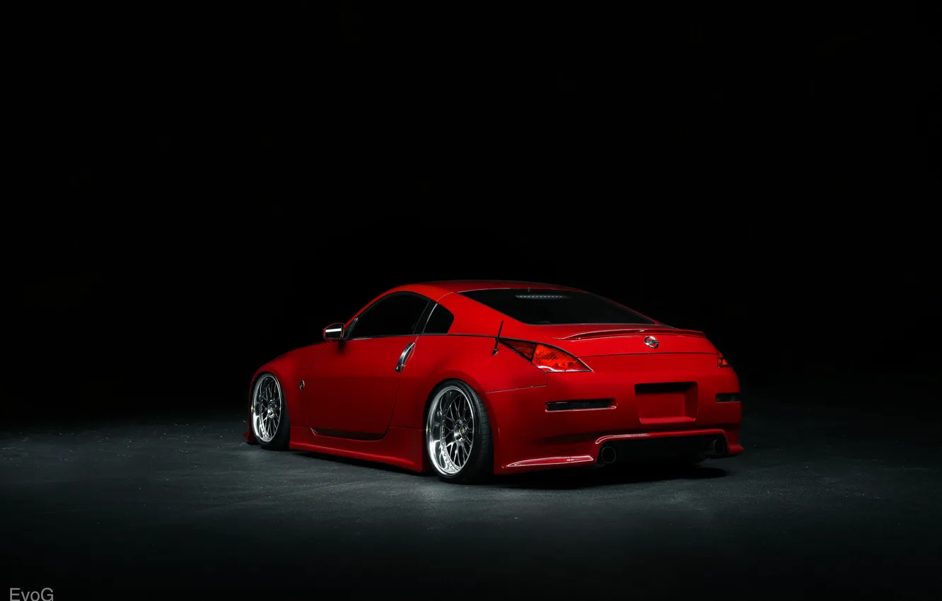 Фото обои red, Nissan, 350Z, rear