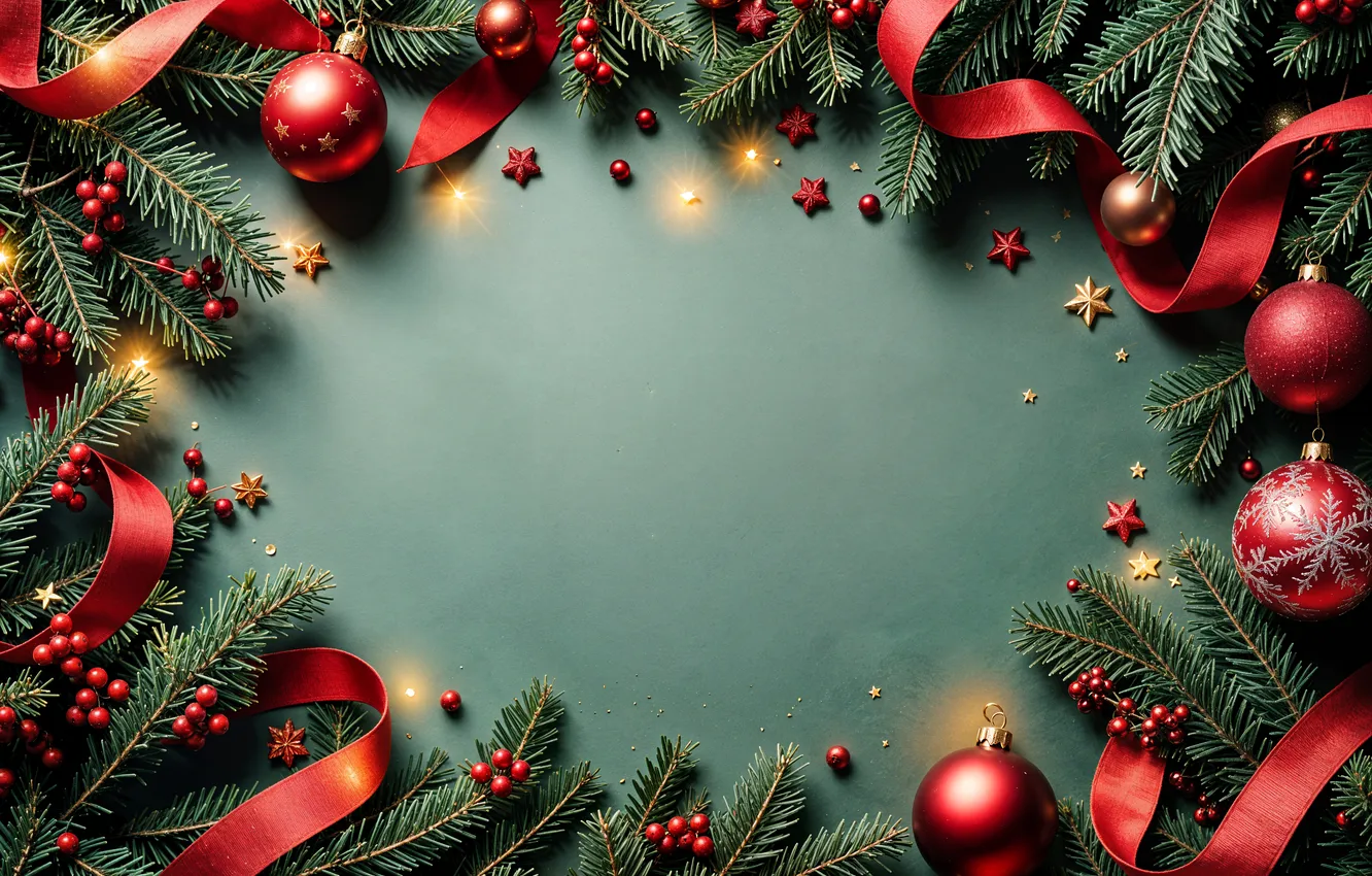Фото обои украшения, фон, шары, Рождество, Новый год, golden, new year, Christmas