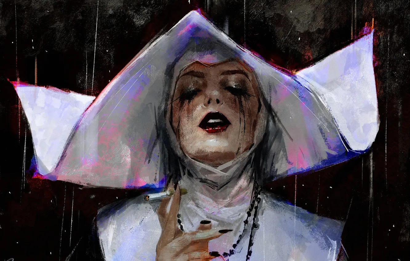 Фото обои бусы, монахиня, by Panda