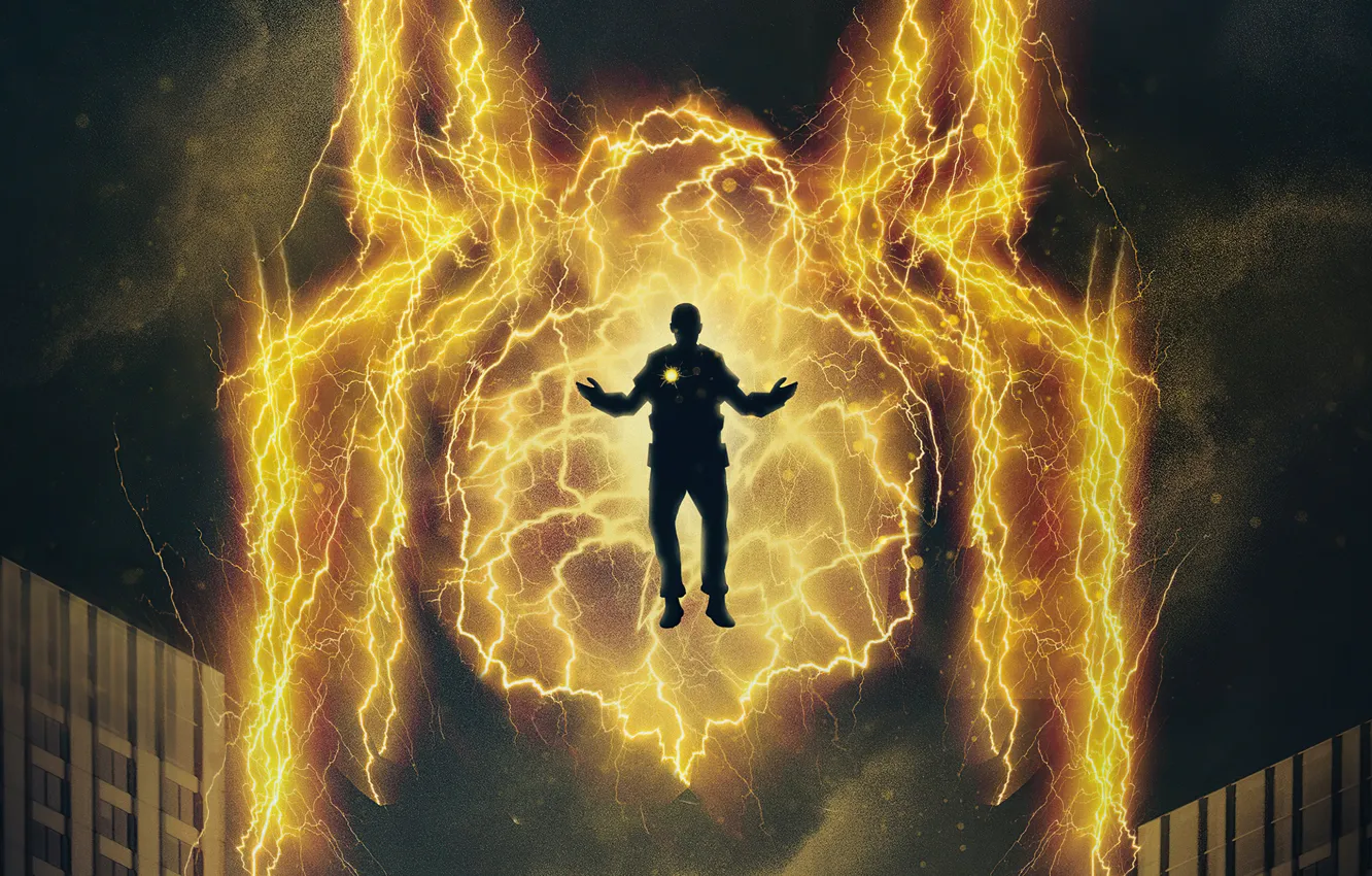 Фото обои yellow, Electro in Spiderman, Spiderman no way home, electric