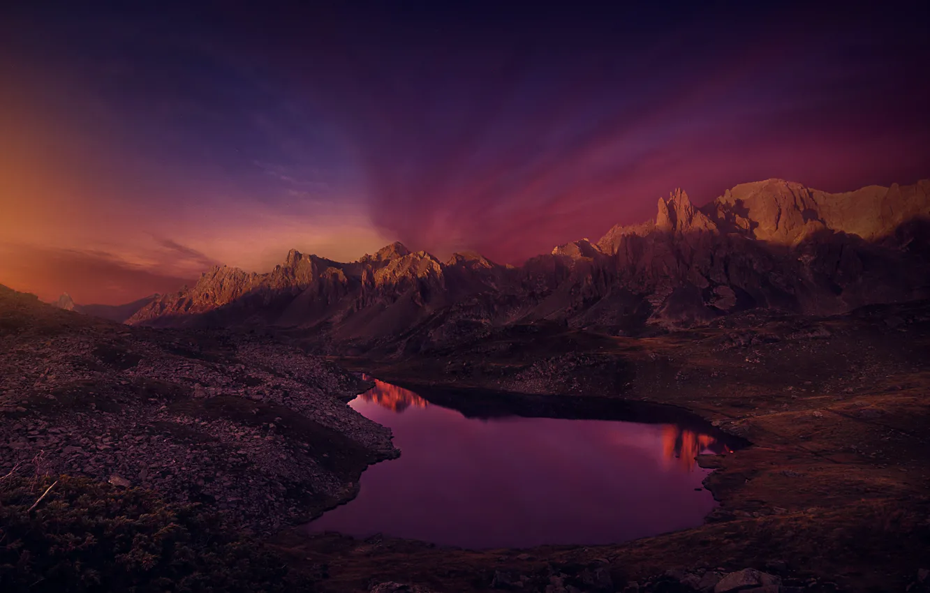 Фото обои небо, пейзаж, горы, природа, камни, скалы