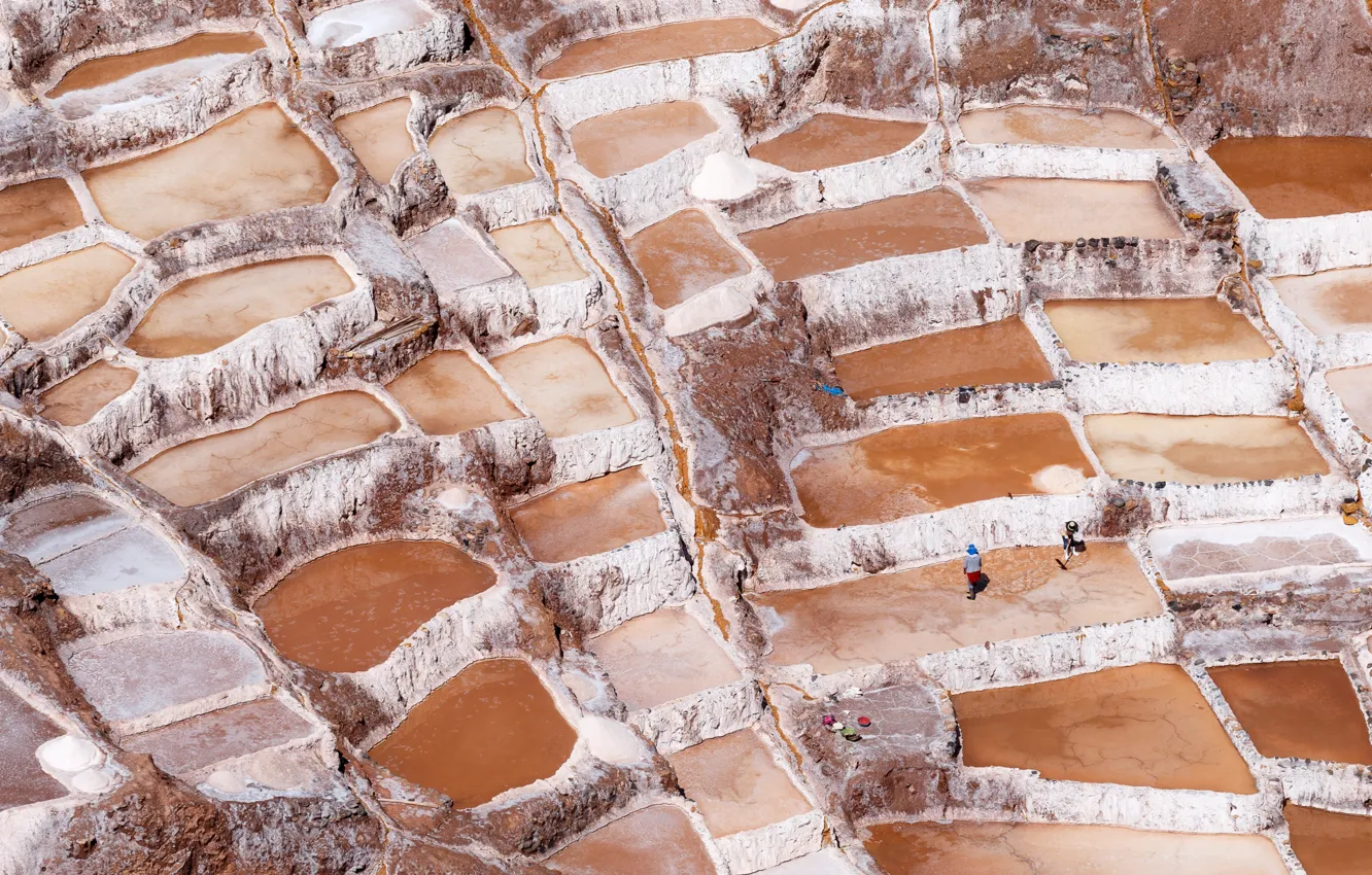 Фото обои workers, salt, production, terracotta