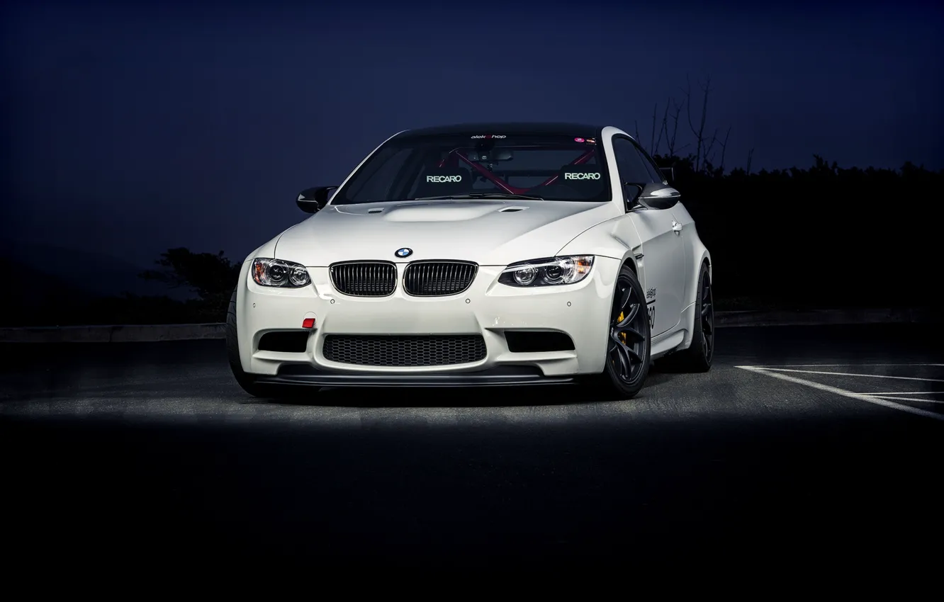 Фото обои BMW, white, front, E92