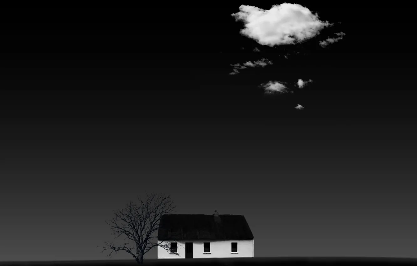 Фото обои дом, фон, облако