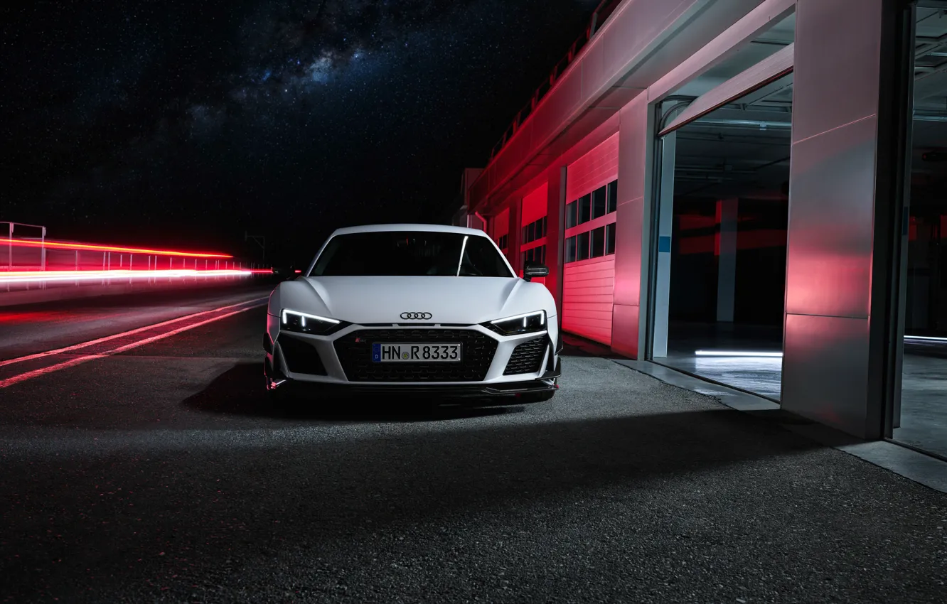 Фото обои Audi, front view, R8, Audi R8 Coupe V10 GT RWD