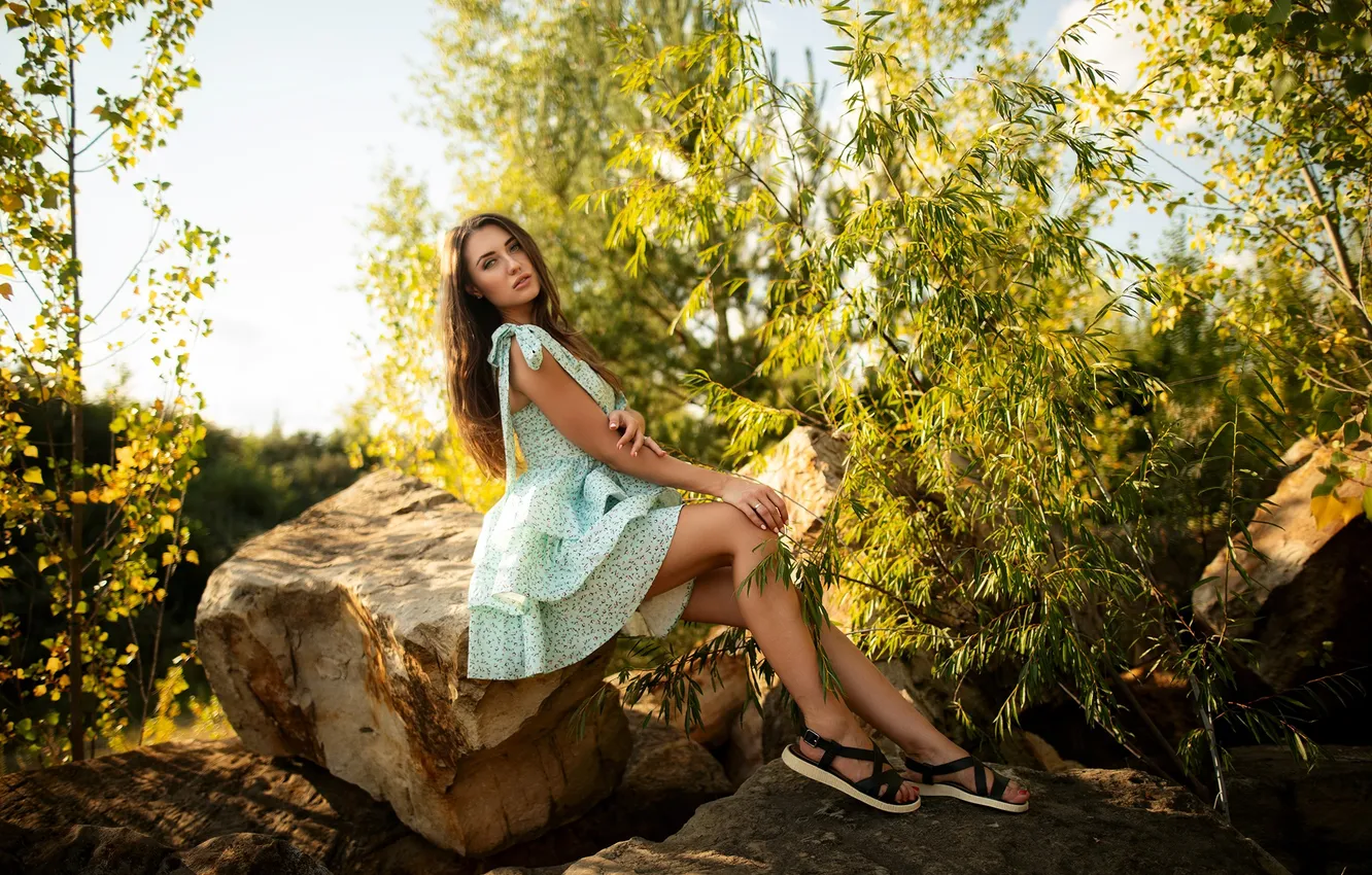 Фото обои девушка, милая, модель, Природа, Обои, шатенка, красивая, Nature