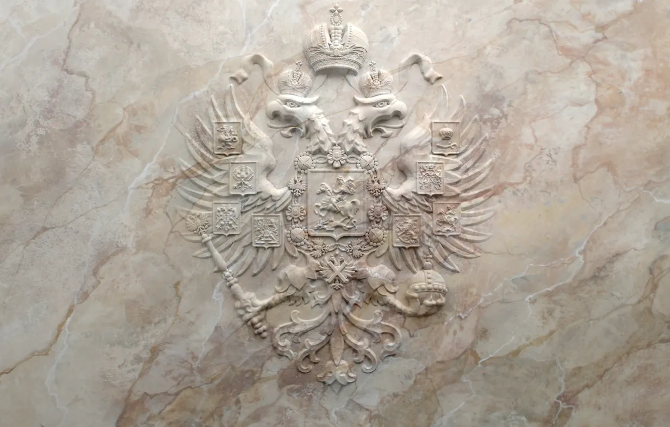 Фото обои мрамор, Россия, герб