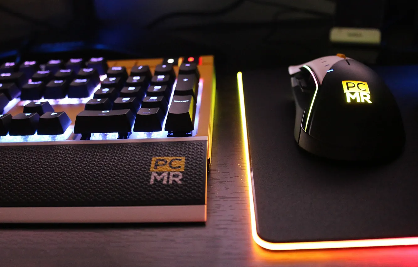 Фото обои lightning, mouse, keyboard, mousepad, backlightning, pc mr