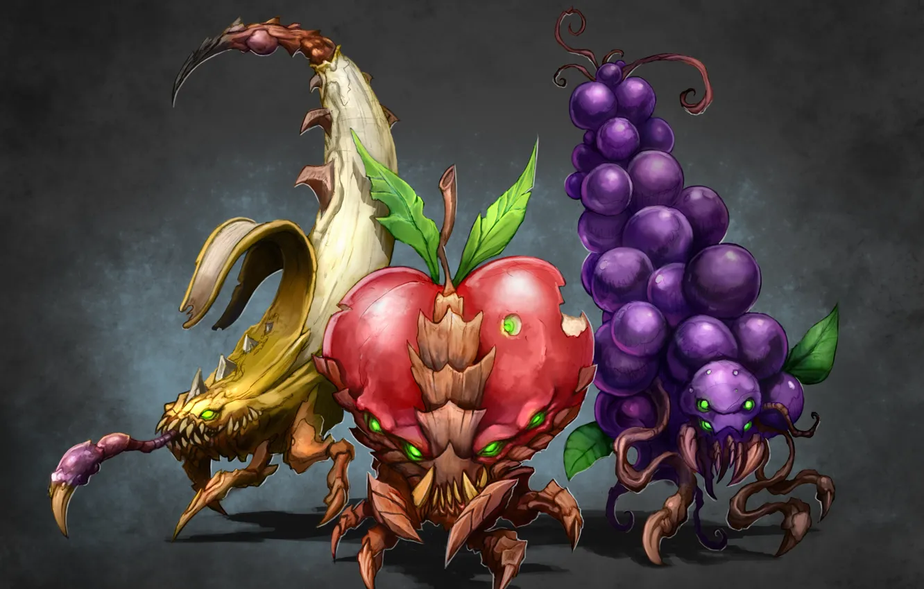Фото обои фрукты, зерг, starcraft2, fruit-dealer