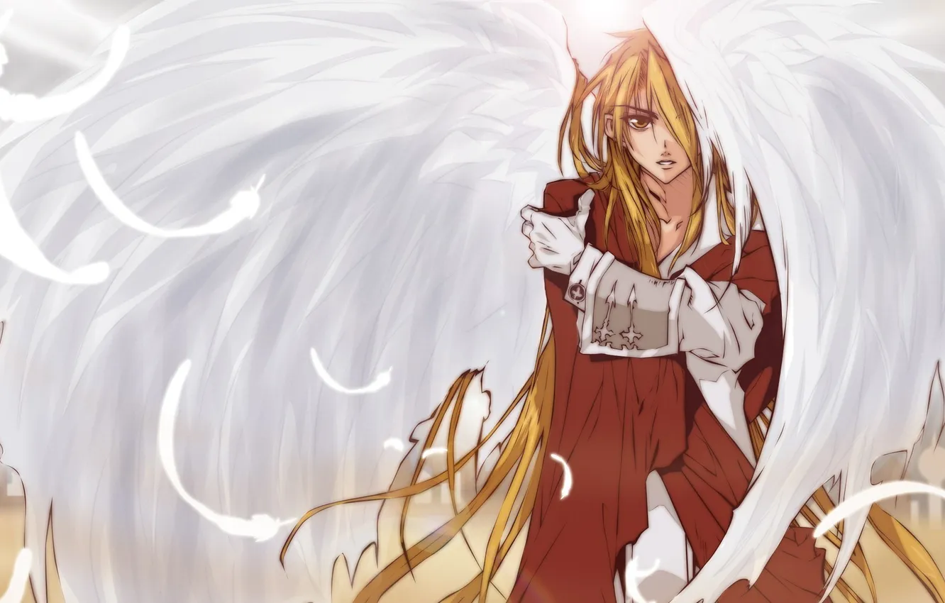 Фото обои крылья, аниме, арт, парень, ixaga, d.n.angel, krad