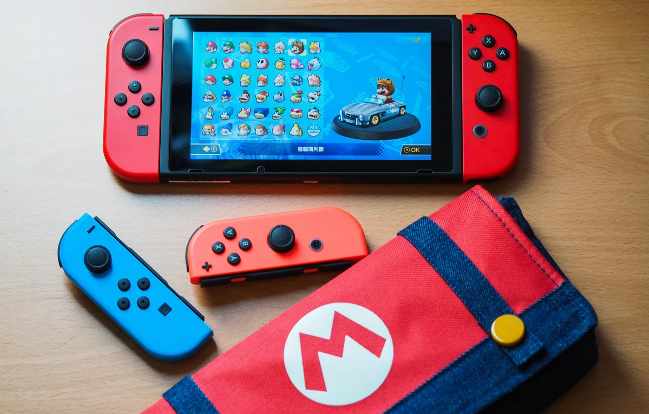 Фото обои стол, игрушка, игра, Nintendo