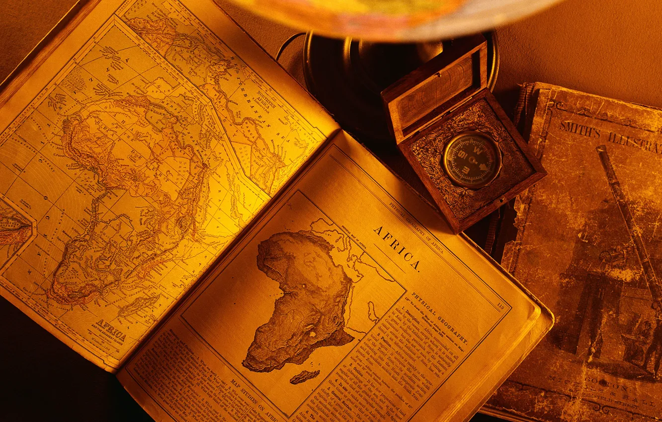 Фото обои old, paper, books, africa continent