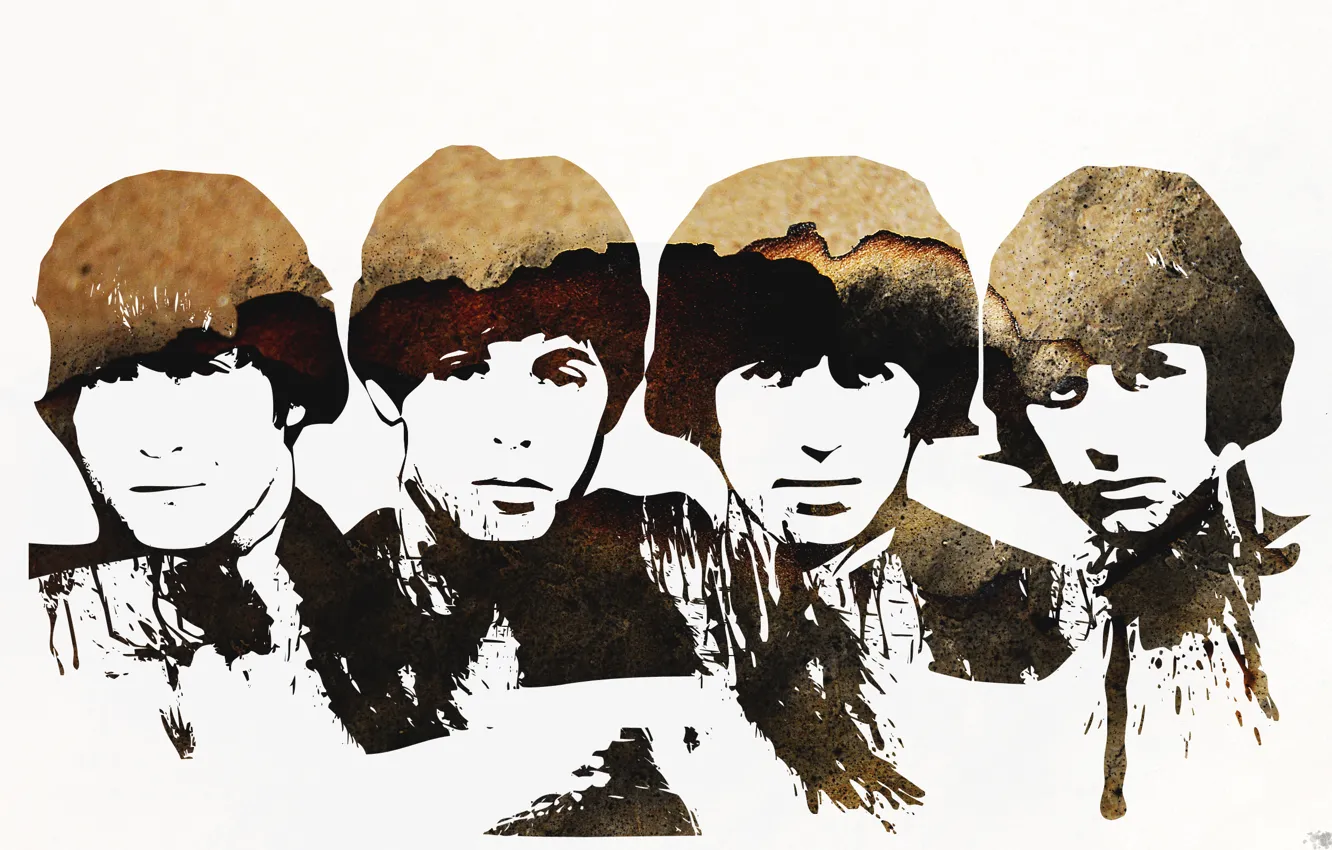 Фото обои музыка, рисунок, The Beatles, рок, Битлз, легенды, Beatles, талант