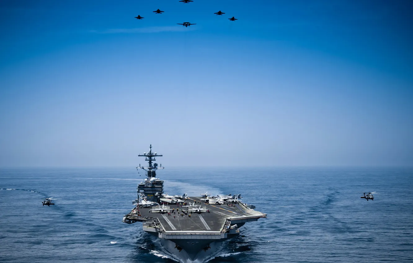 Фото обои море, оружие, USS George H.W. Bush