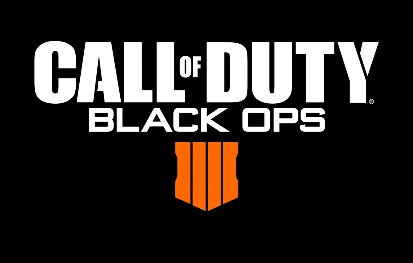 Фото обои текст, лого, Call of Duty, черный фон, Logo, Black Ops 4