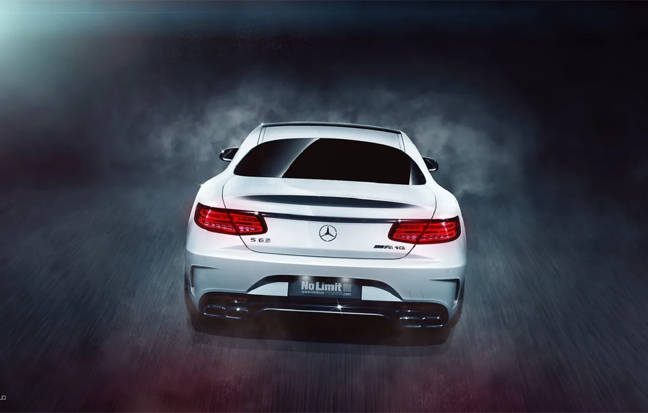 Фото обои Mercedes-Benz, Car, AMG, Coupe, White, Rear, S63
