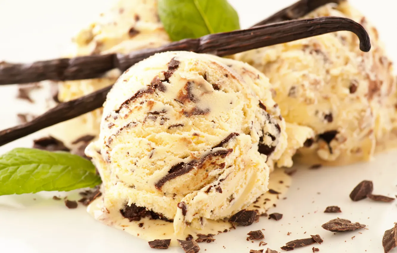 Фото обои шарики, шоколад, мороженое, десерт, ваниль, ice cream