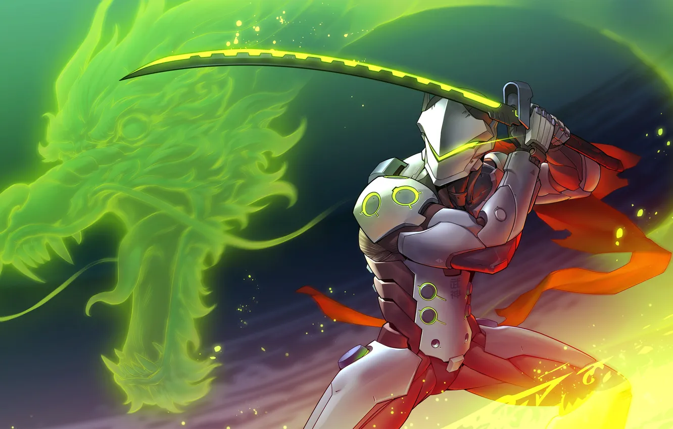 Фото обои Game, Blizzard Entertainment, Overwatch, Genji