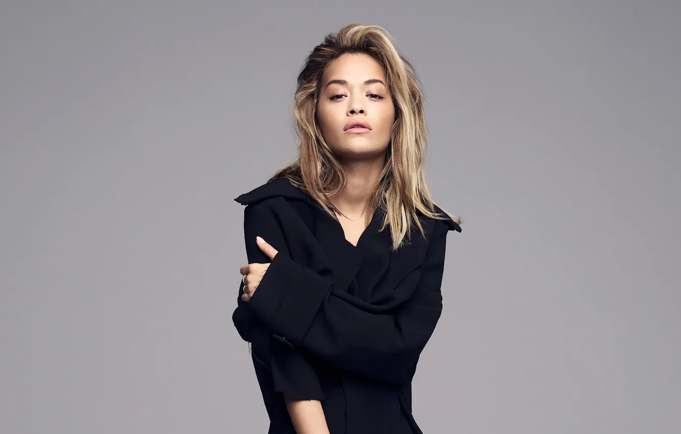 Фото обои взгляд, девушка, лицо, поза, фото, волосы, портрет, Rita Ora