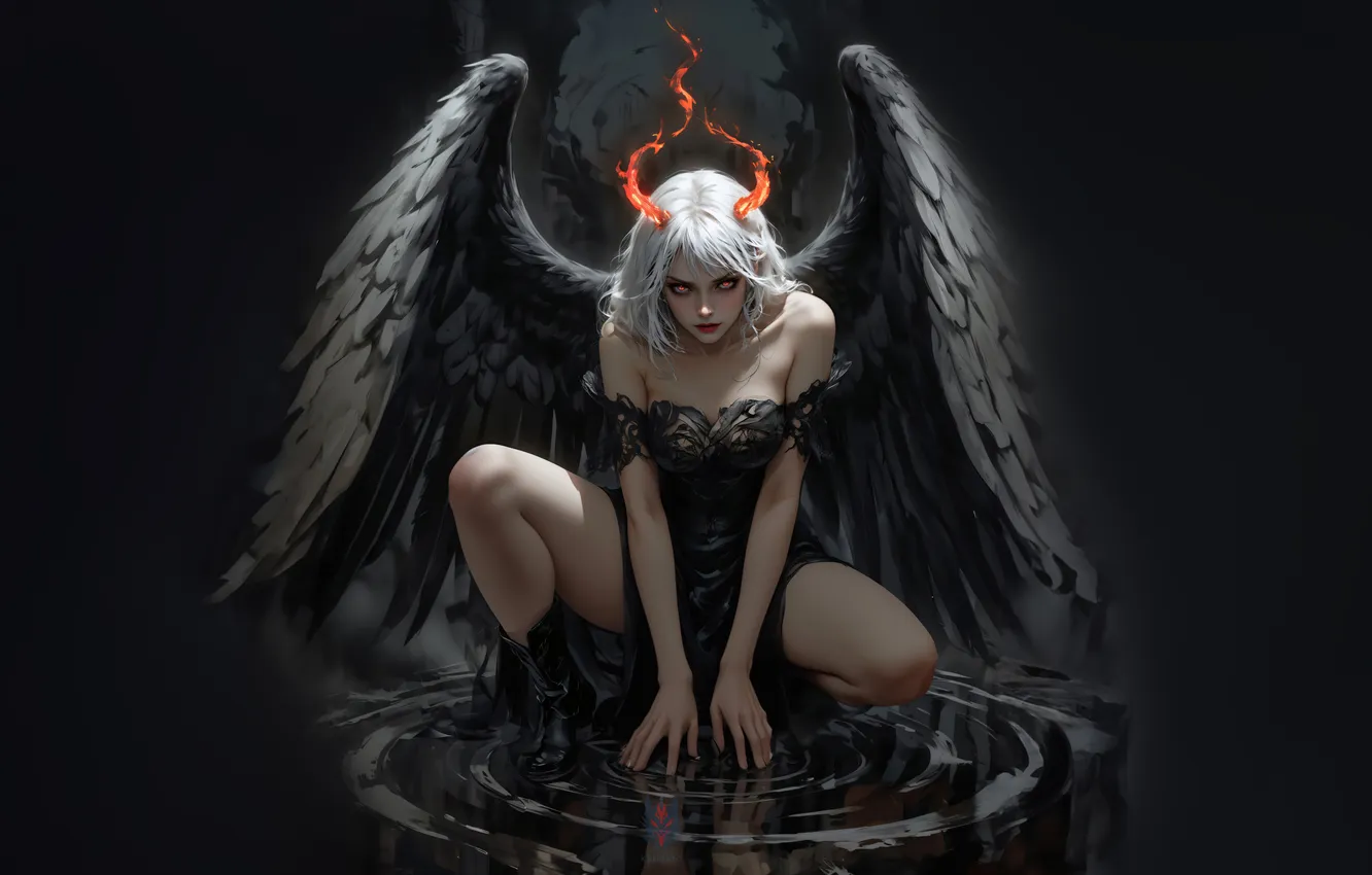 Фото обои demon, angel, grace, fallen
