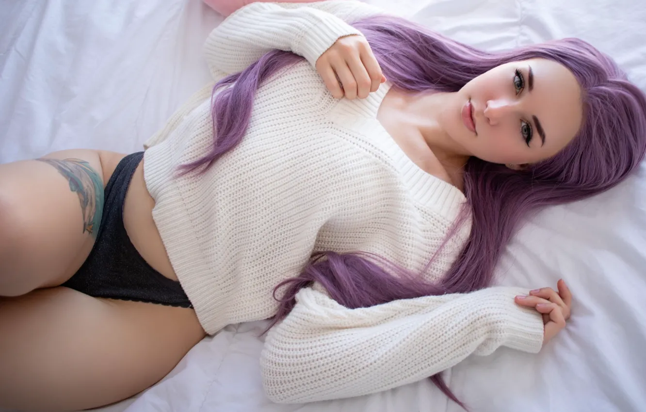 Фото обои girl, sweater, long-hair
