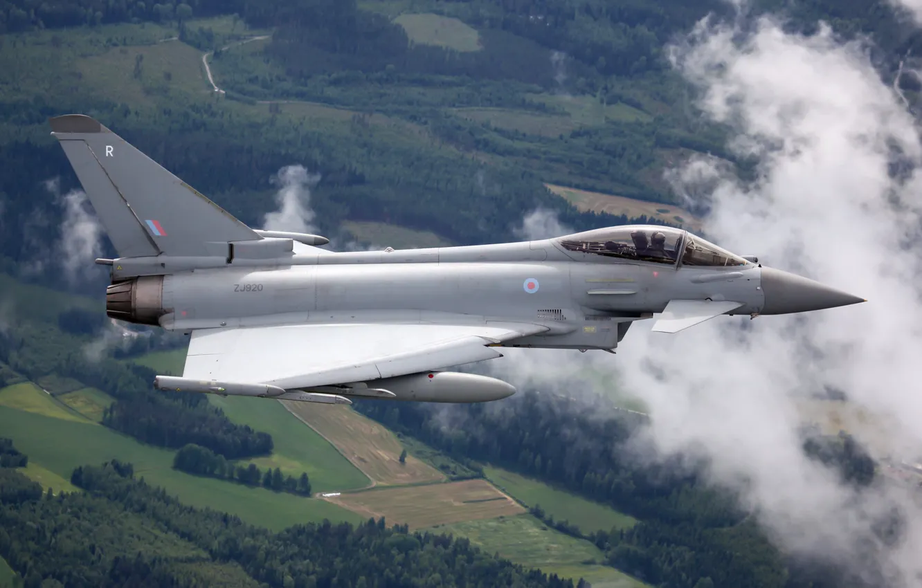 Фото обои ландшафт, истребитель, многоцелевой, Typhoon, FGR4