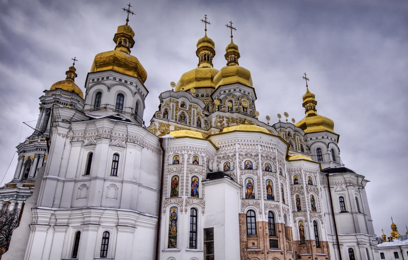 Фото обои church, construction, Monastery of the caves in Kiev