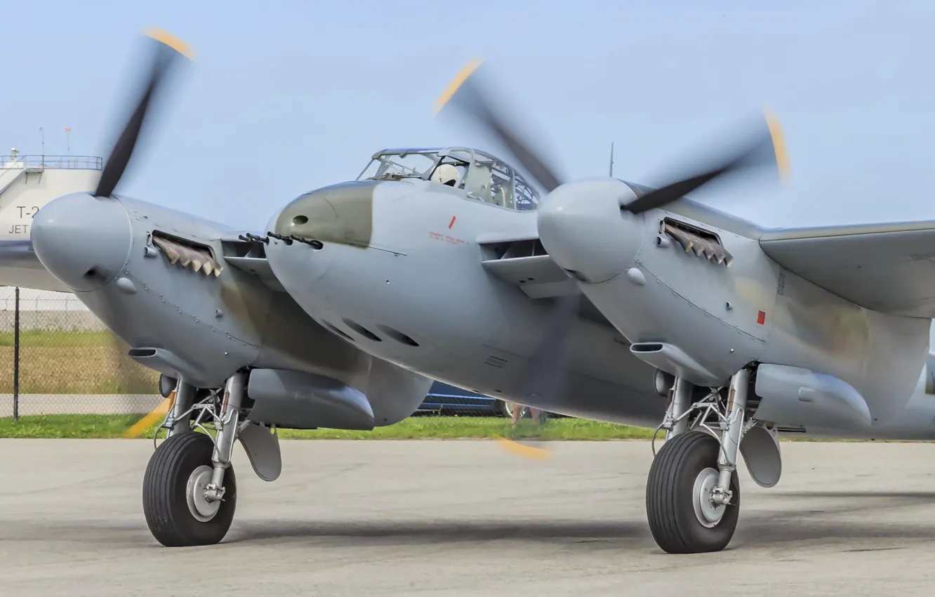 Фото обои Винт, Взлет, RAF, Вторая Мировая Война, Ночной истребитель, Шасси, Mosquito, de Havilland Aircraft Company