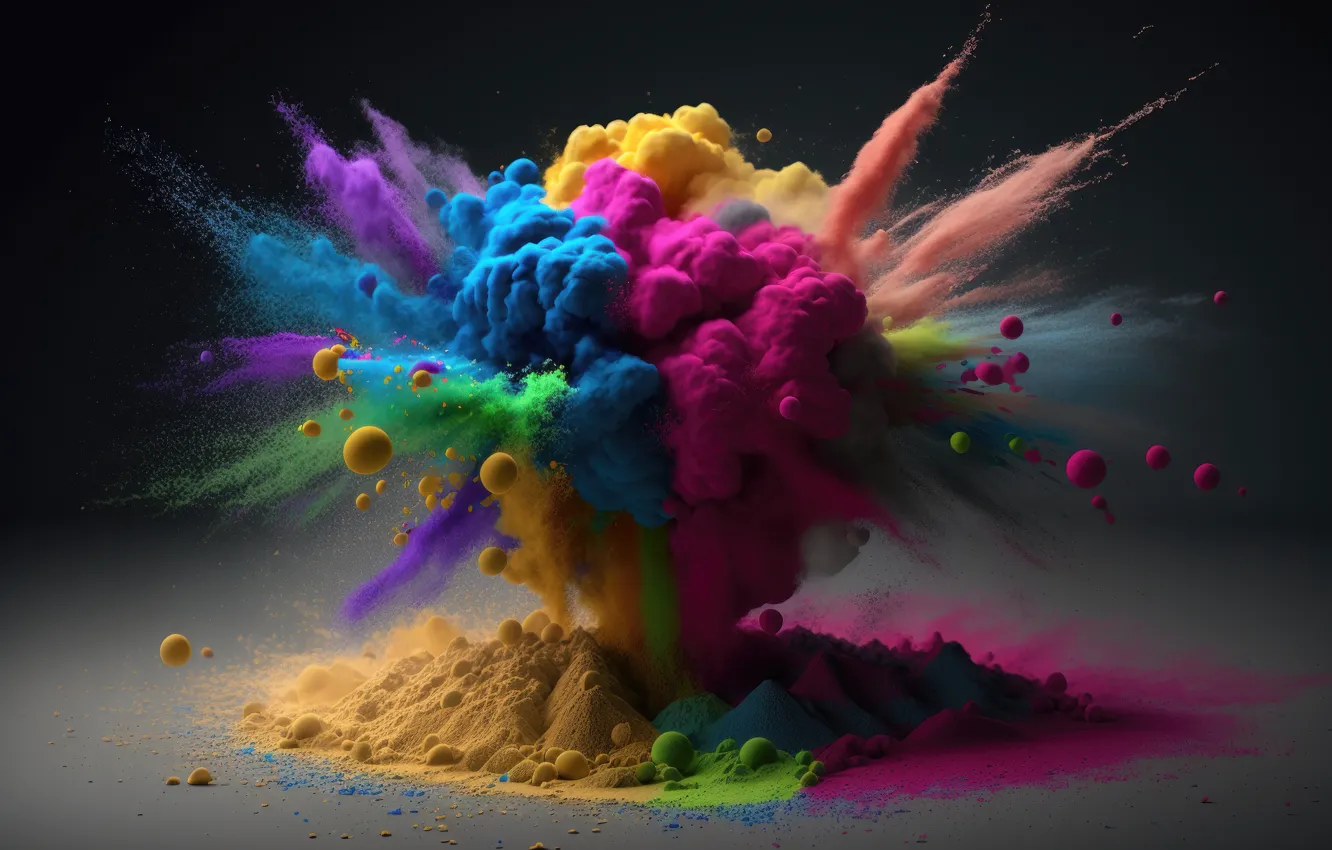 Фото обои взрыв, краски, цвет, colors, colorful, abstract, rainbow, explosion