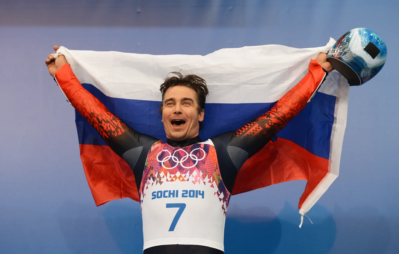 Фото обои Россия, санный спорт, Сочи 2014, XXII Зимние Олимпийские Игры, Альберт Демченко