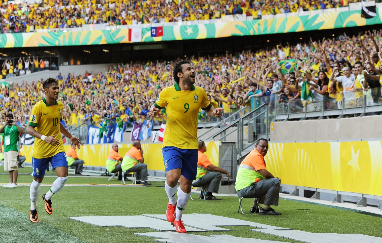 Фото обои футбол, Бразилия, Nike, Football, Гол, Brasil, Neymar, Нападающий