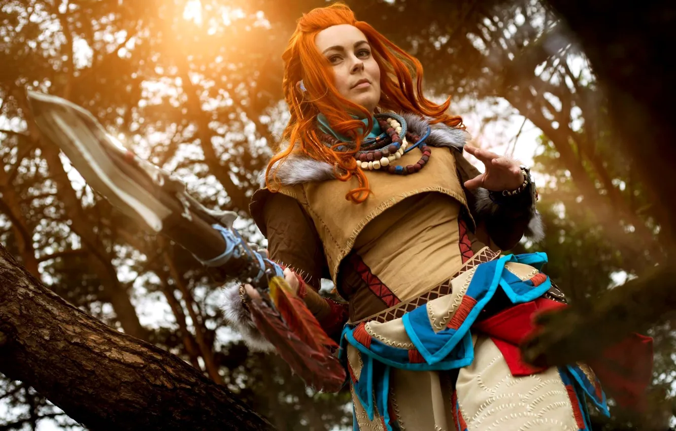 Фото обои героиня, Cosplay, Horizon Zero Dawn, Элой