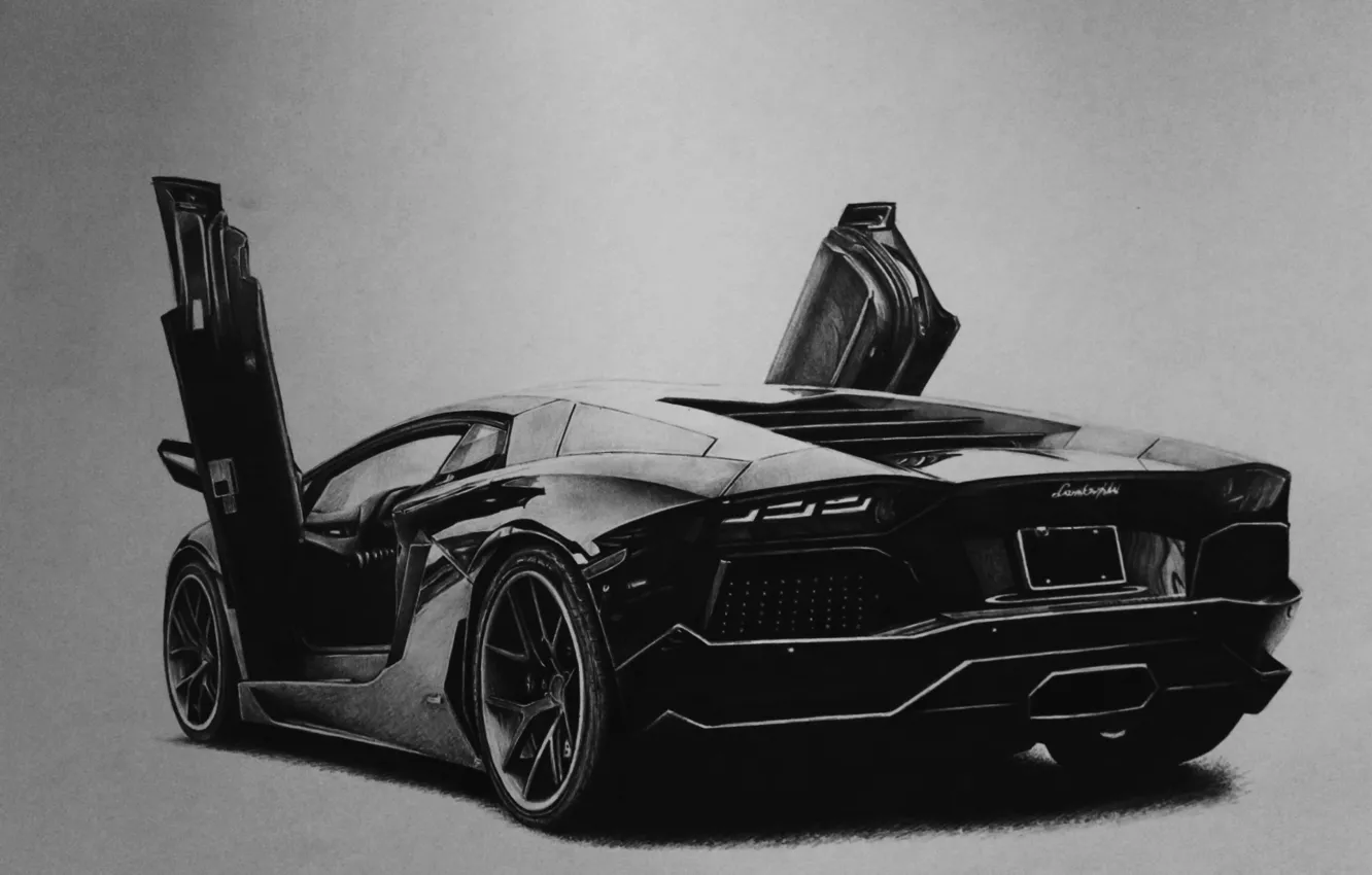 Фото обои рисунок, lamborghini, aventador