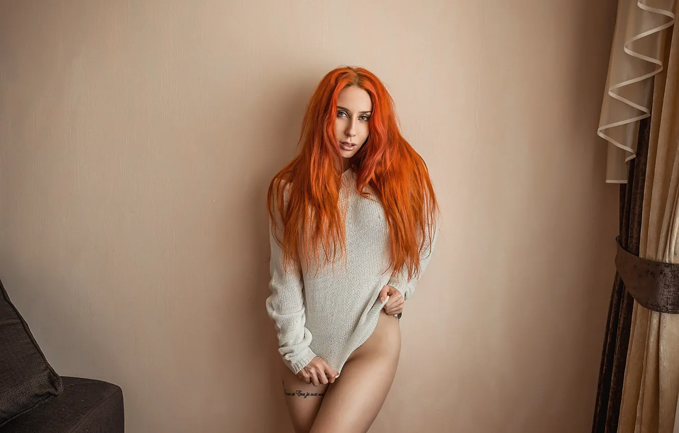 Фото обои wall, redhead, look, Георгий Дьяков