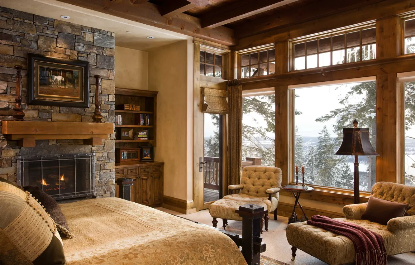 Фото обои дизайн, стиль, интерьер, камин, спальня