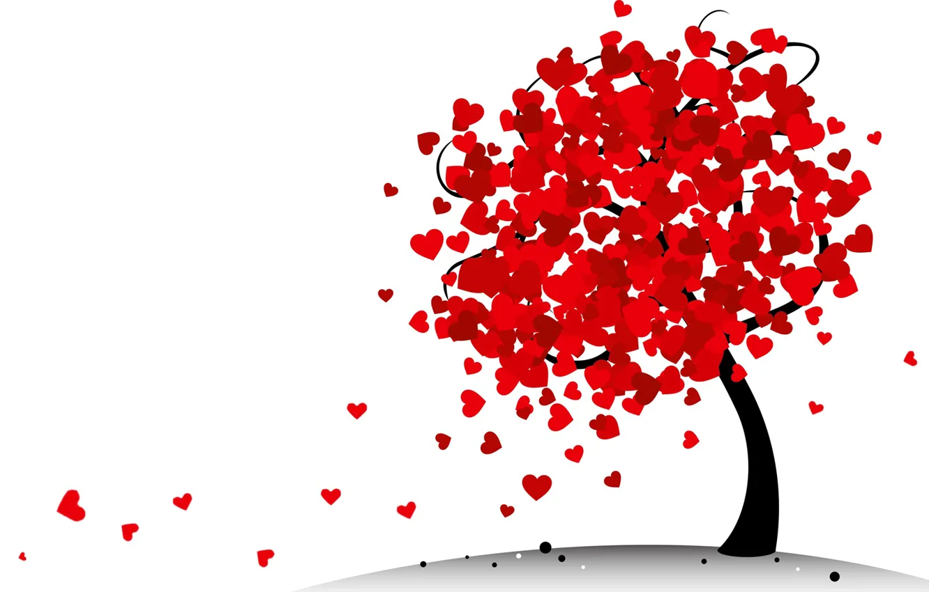 Фото обои листья, абстракция, дерево, сердце, влюбленные, сердечко, святой, валентин