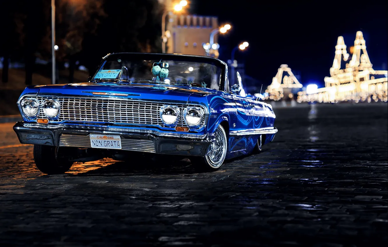Фото обои авто, москва, Chevrolet, шевроле, russia, moscow, Impala, 1963