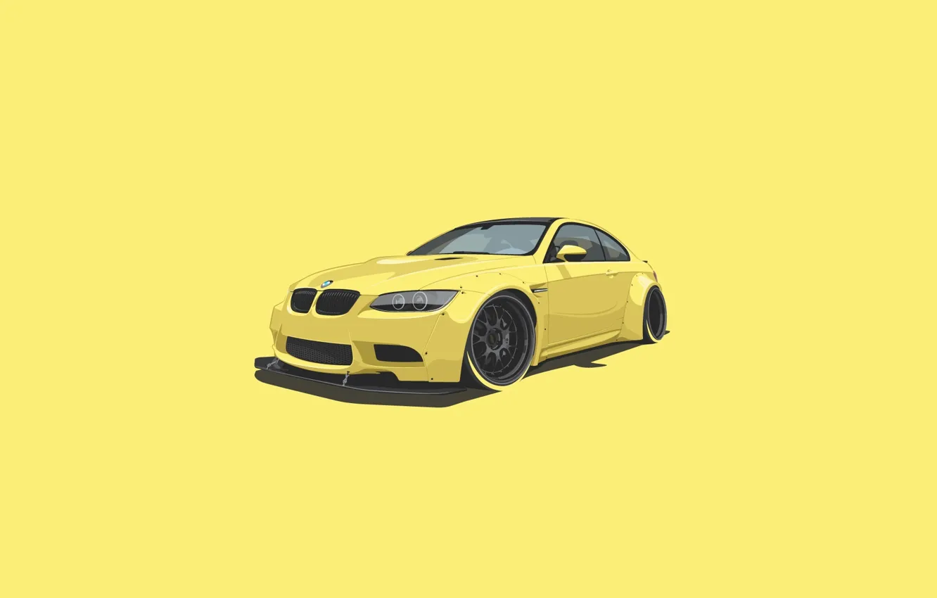 Фото обои BMW, Car, Yellow, Minimalistic