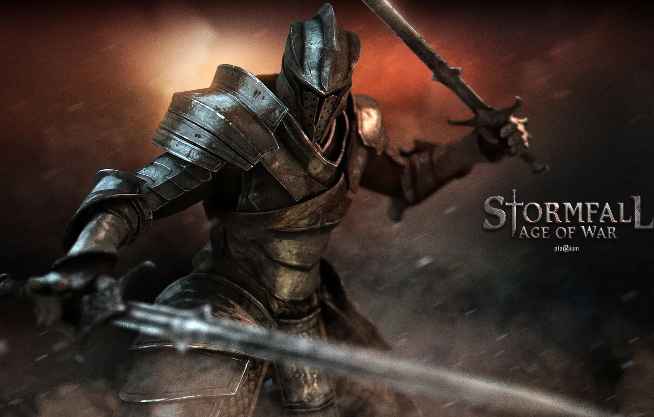 Фото обои оружие, меч, воин, арт, доспех, Stormfall