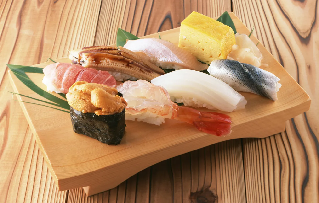 Фото обои рыба, суши, роллы, морепродукты