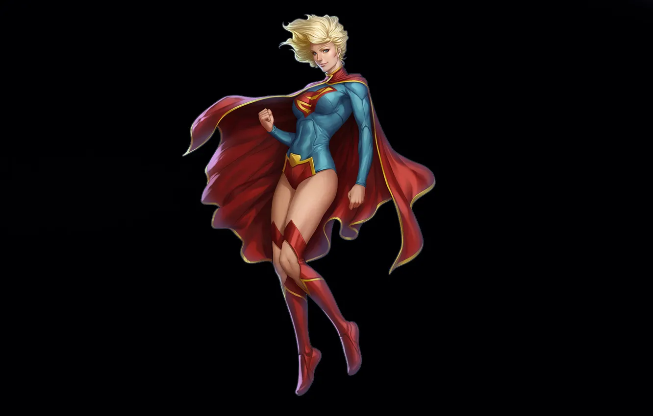 Фото обои взгляд, костюм, плащ, DC Comics, Supergirl, Kara Zor-El