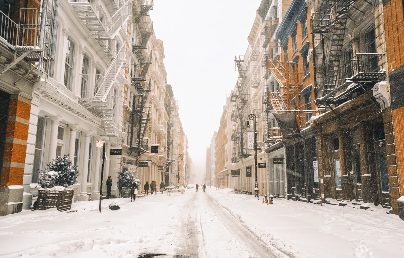 Фото обои New York, winter, snow