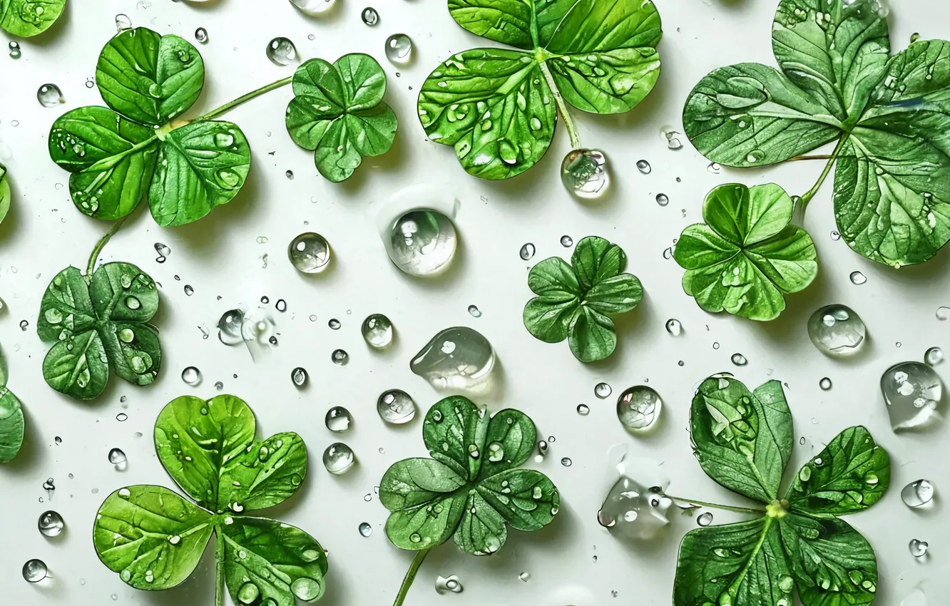 Фото обои удача, текстура, клевер, Фон для презентации