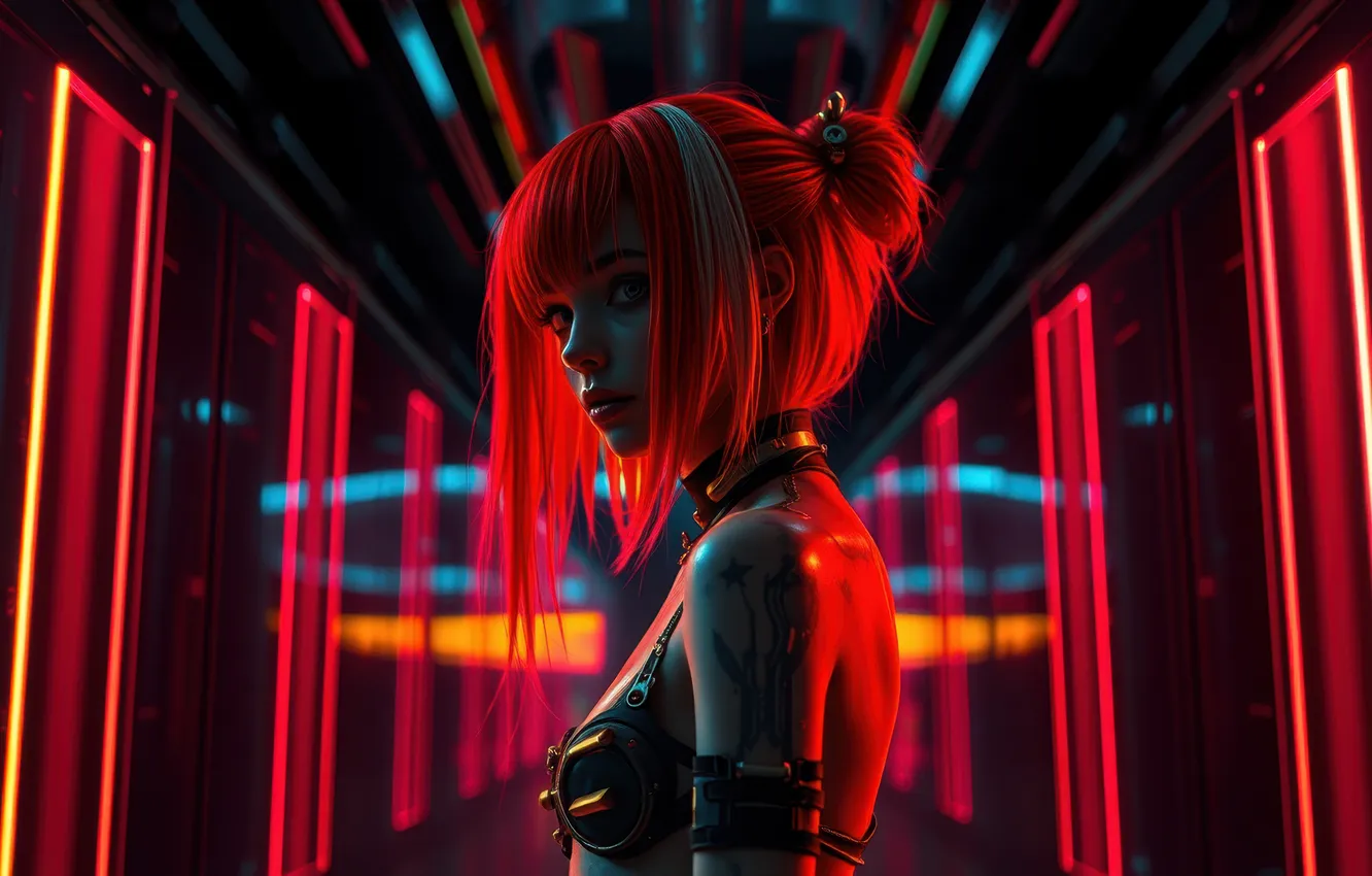 Фото обои cyberpunk, cyborg, futuristic, cyborg girl
