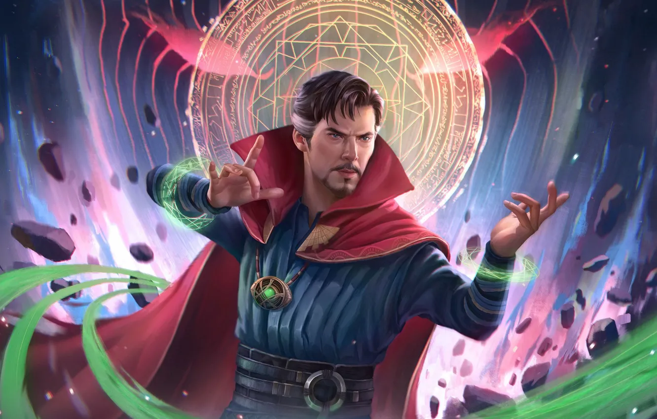 Фото обои магия, маг, Doctor Strange, Доктор Стрэндж, Стивен Стрэндж, кольцо временм, Дормамму