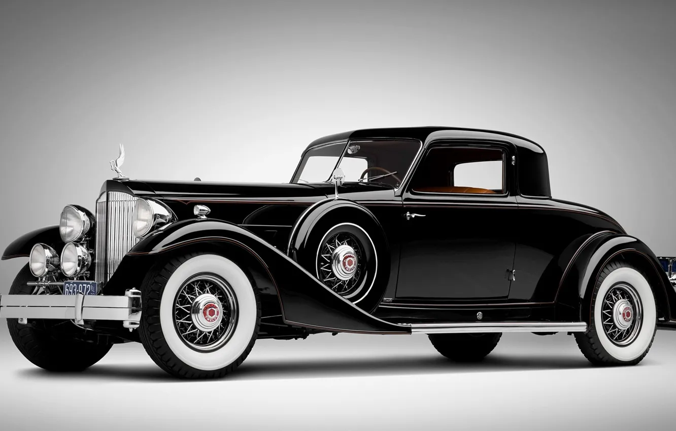 Фото обои ретро, чёрный, Rolls Royce, автомобиль